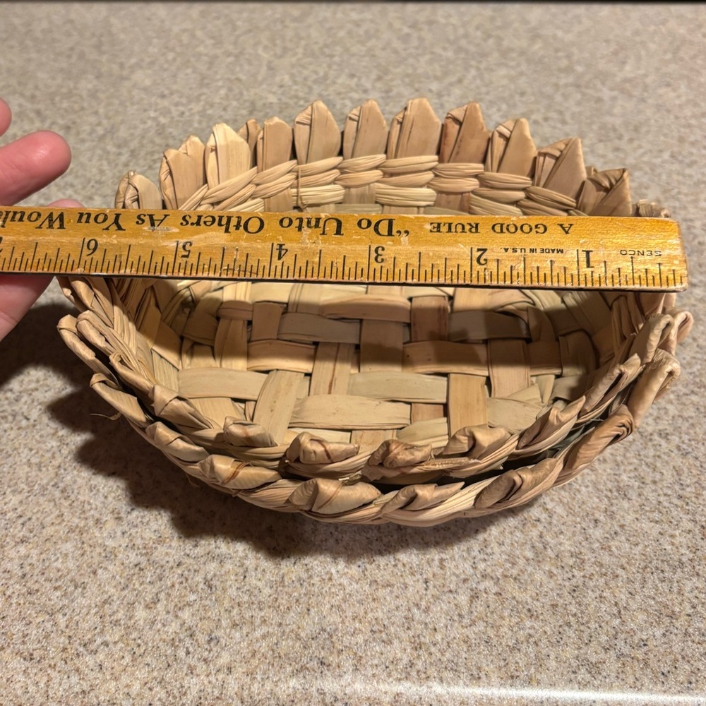 Set of 2 Nesting Natural Woven Decorative Bowls Baskets Catch All - Picture 11 of 11